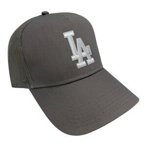 NEW VINTAGE STYLE LOS ANGELES DODGERS LA GRAY A FRAME TRUCKER HAT CAP ADULT …